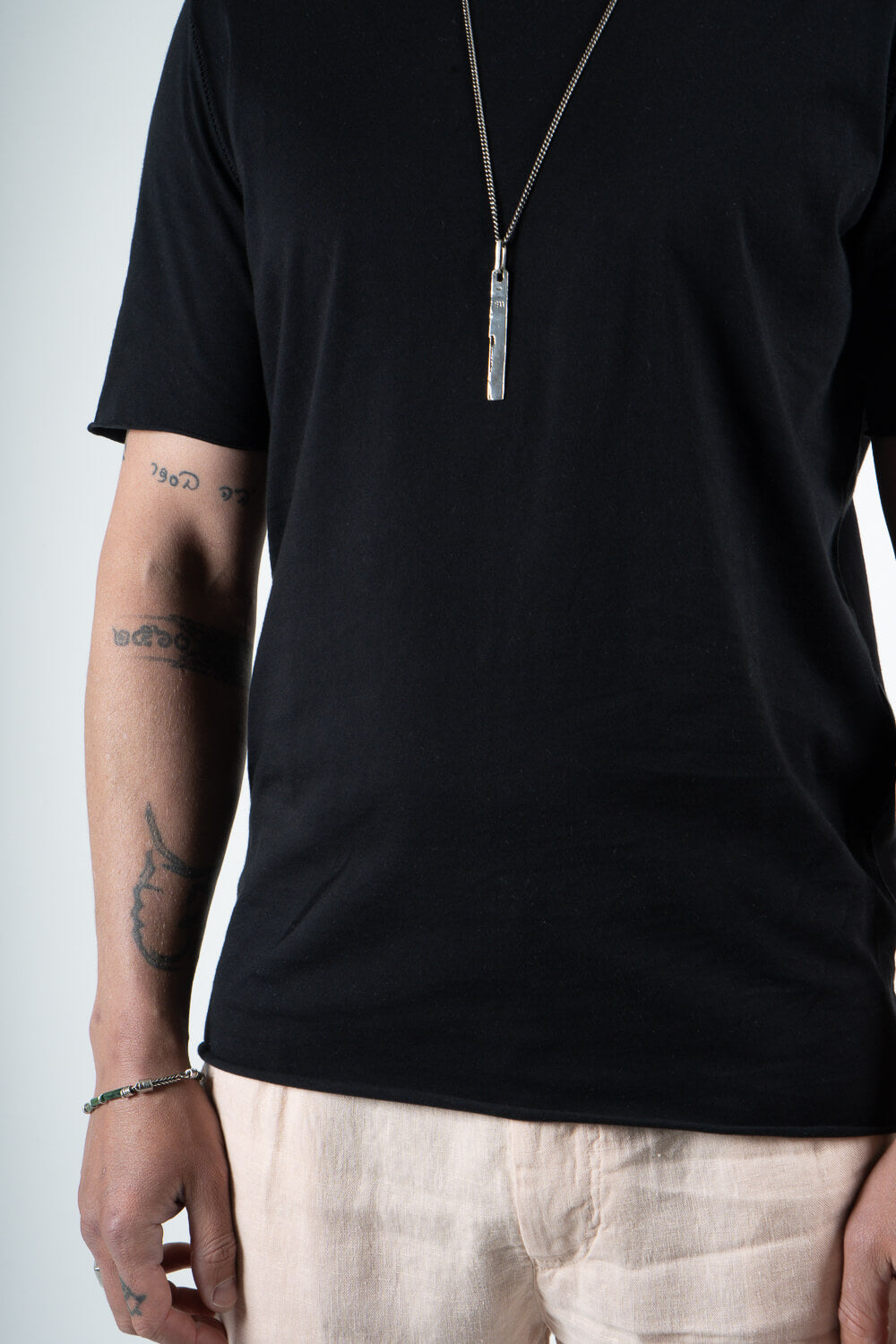 Raw Edge Regular Fit T-Shirt Black