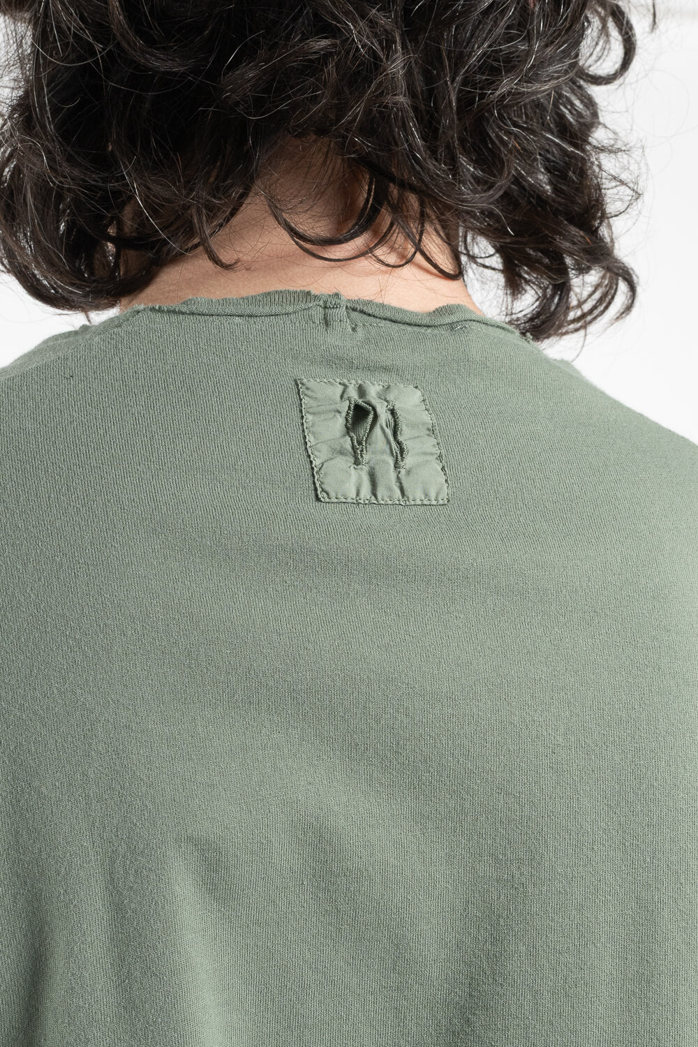 Raw Neck Regular Fit L/S T-Shirt Green