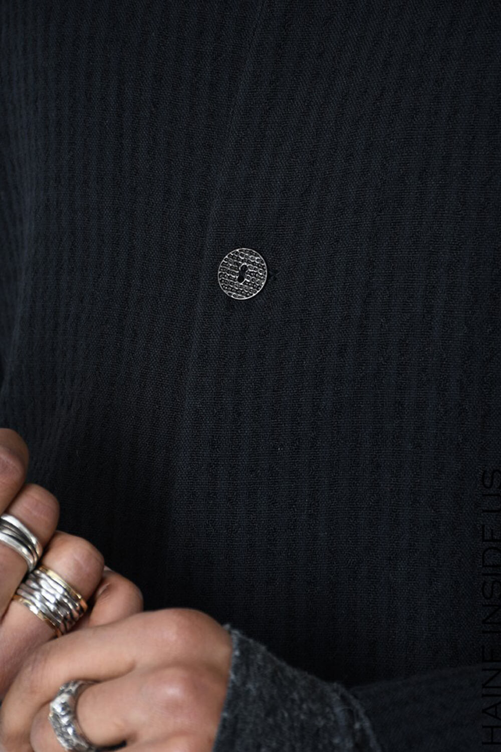 Regular Fit Linen/Wool Jacket Black