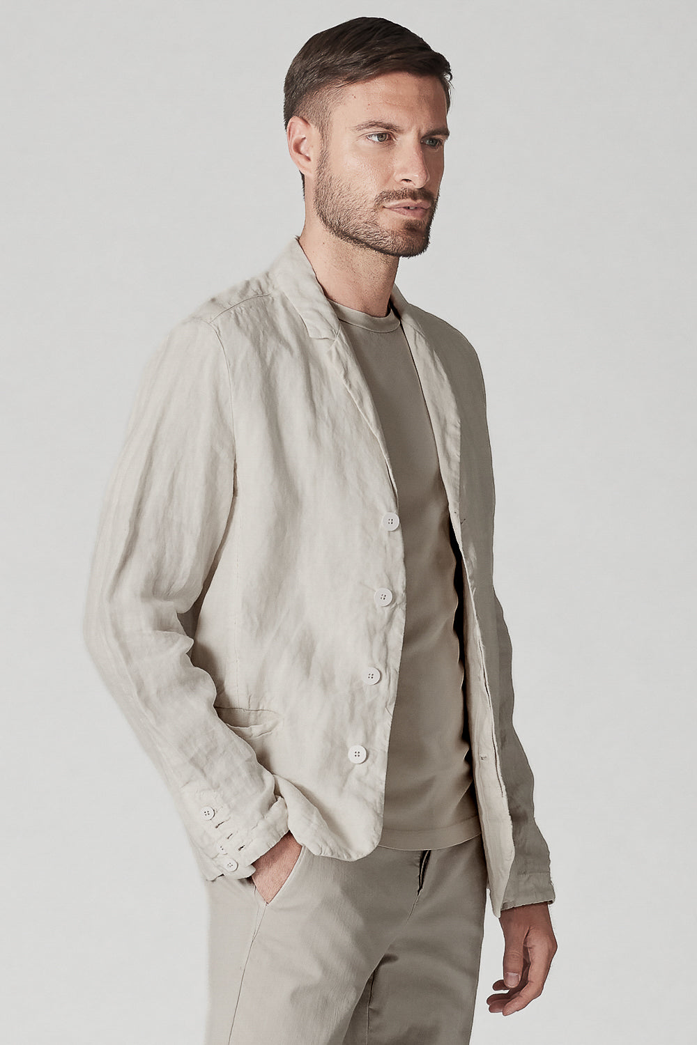 Regular-fit Lightweight Linen Jacket Ice