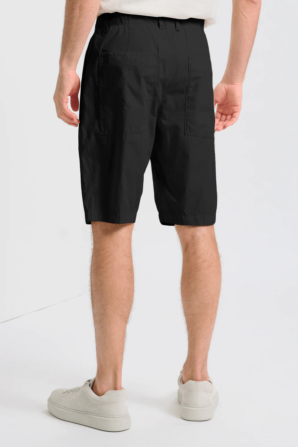 Regular Fit Cotton Jogger Bermuda Shorts Black