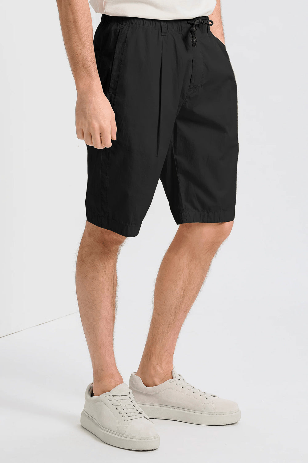 Regular Fit Cotton Jogger Bermuda Shorts Black