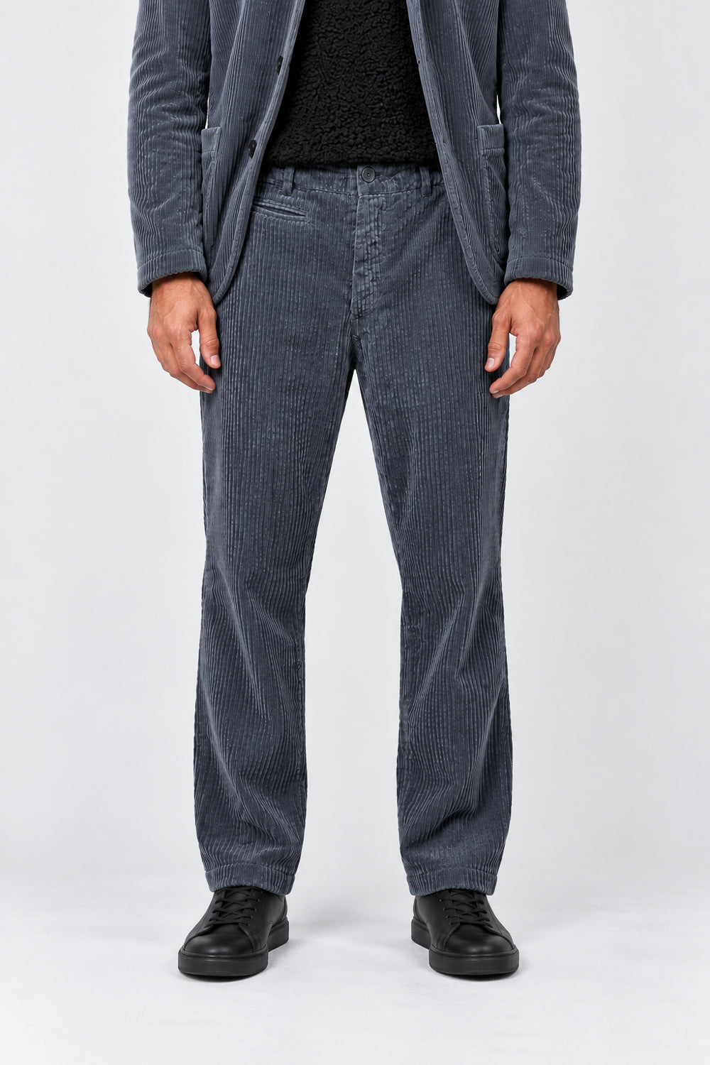 Regular Fit Corduroy Trousers Steel Blue