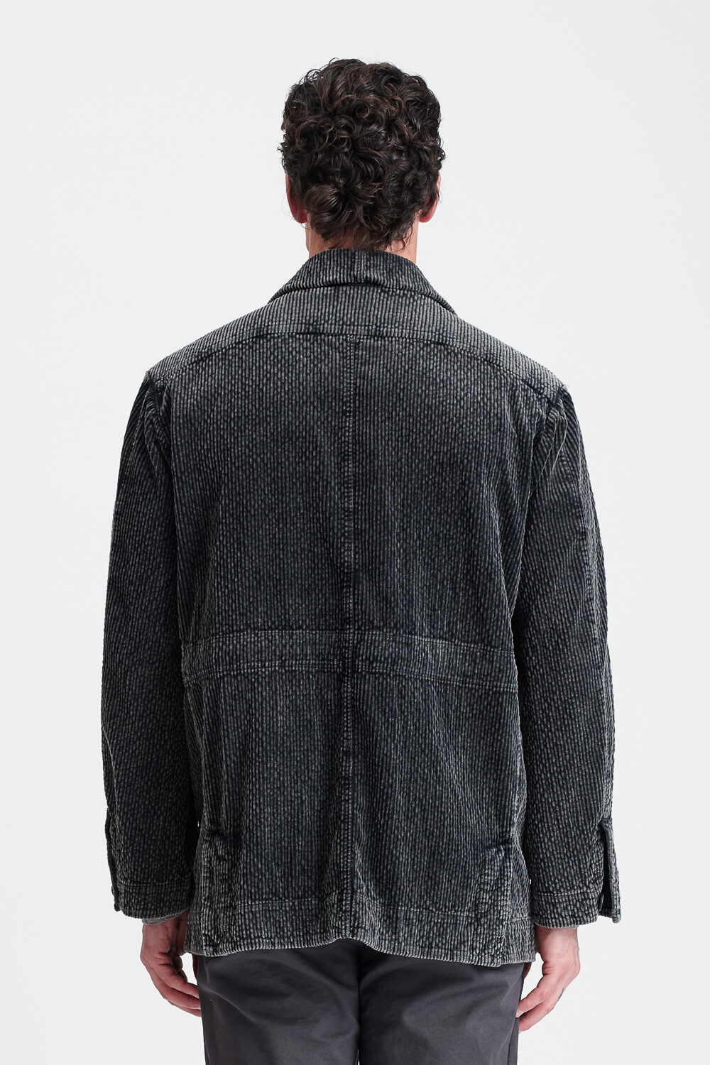 Relaxed-Fit Corduroy Field Jacket Charcoal