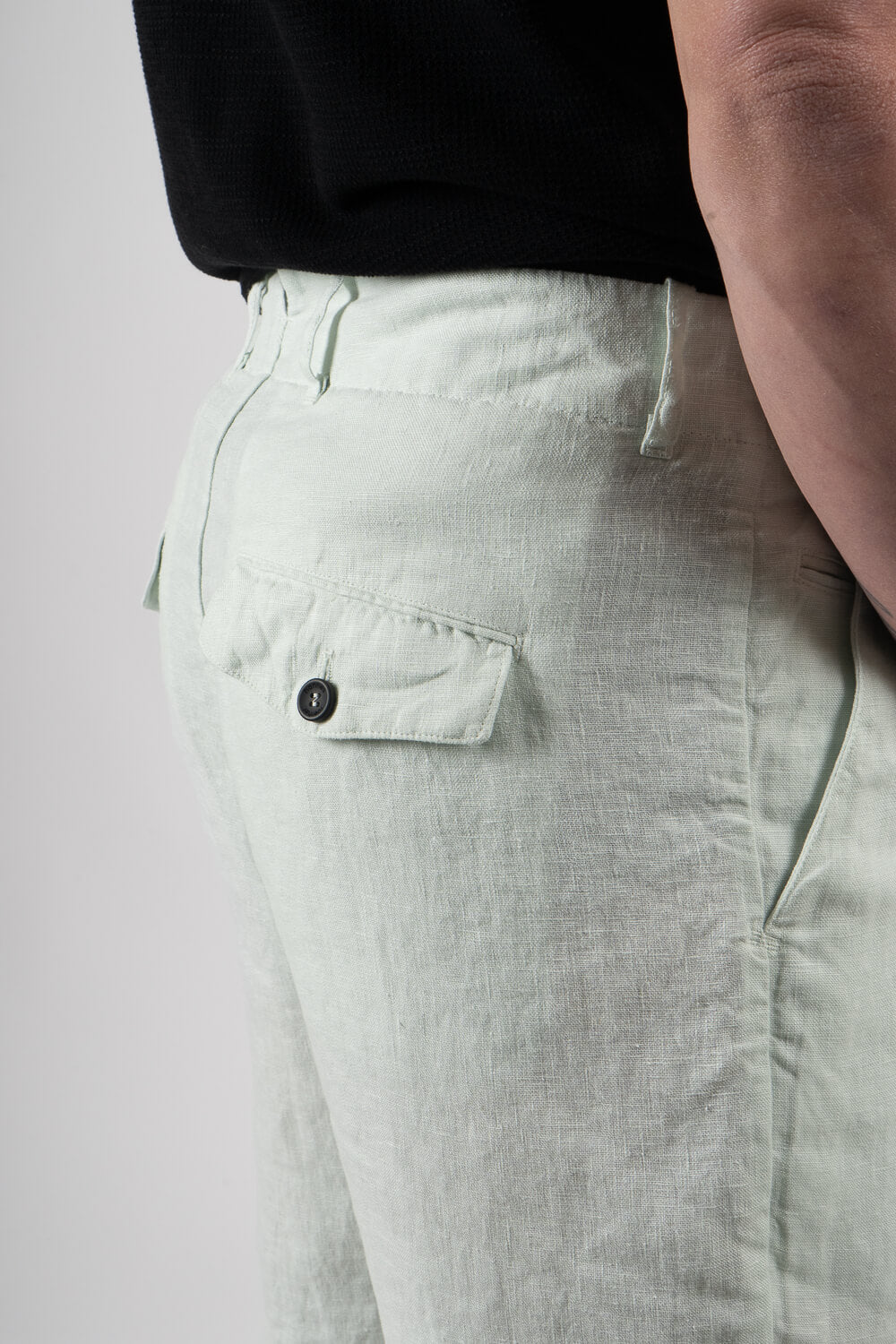 Relaxed Fit Linen Trousers Matcha