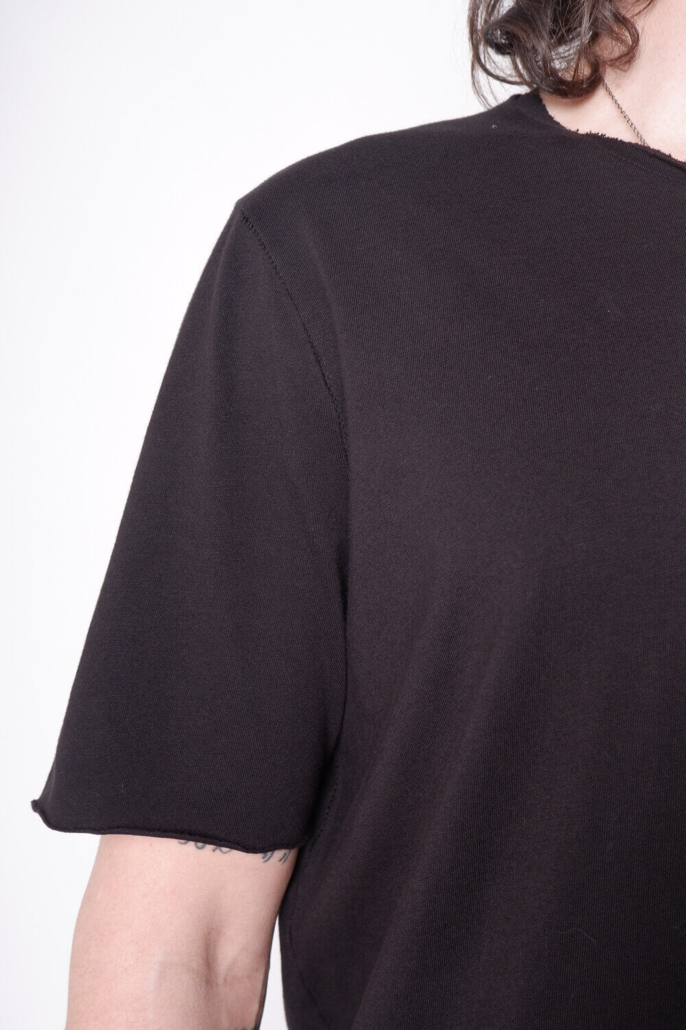 Raw Finish Regular Fit T-Shirt Black