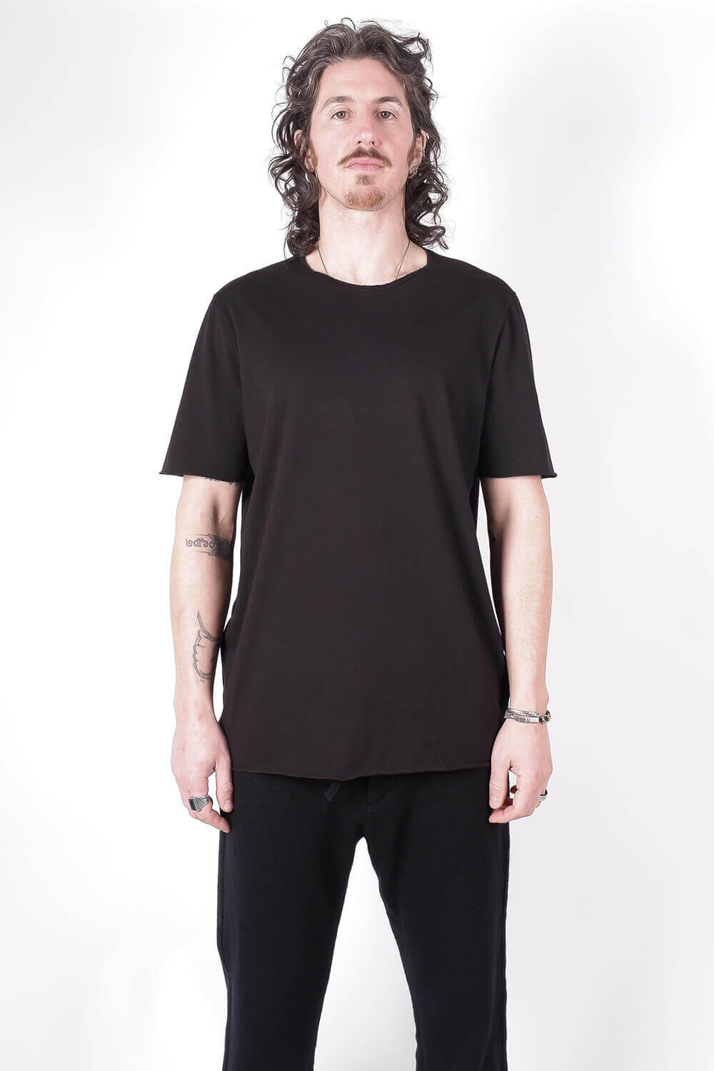 Raw Finish Regular Fit T-Shirt Black