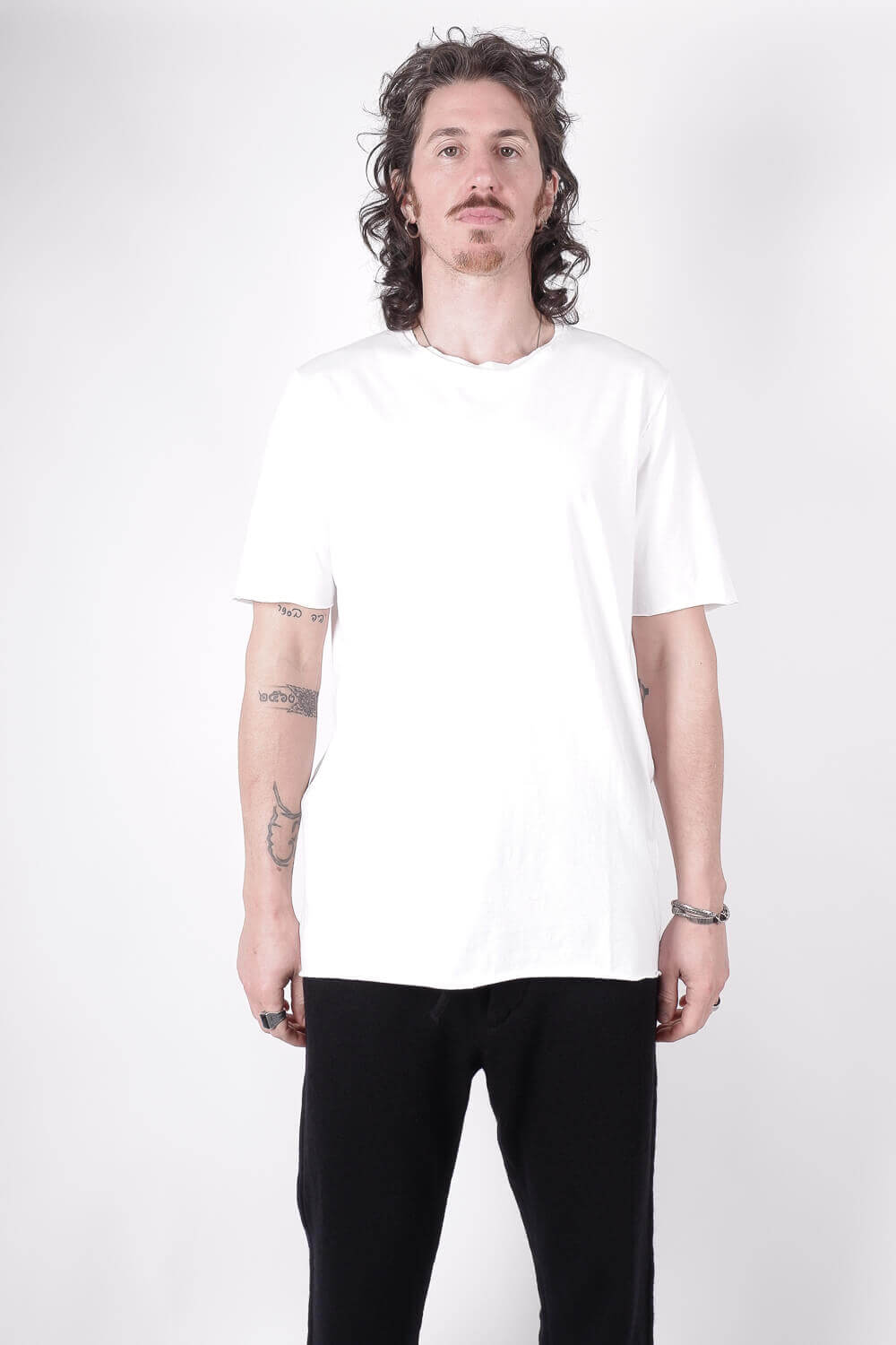 Raw Finish Regular Fit T-Shirt White