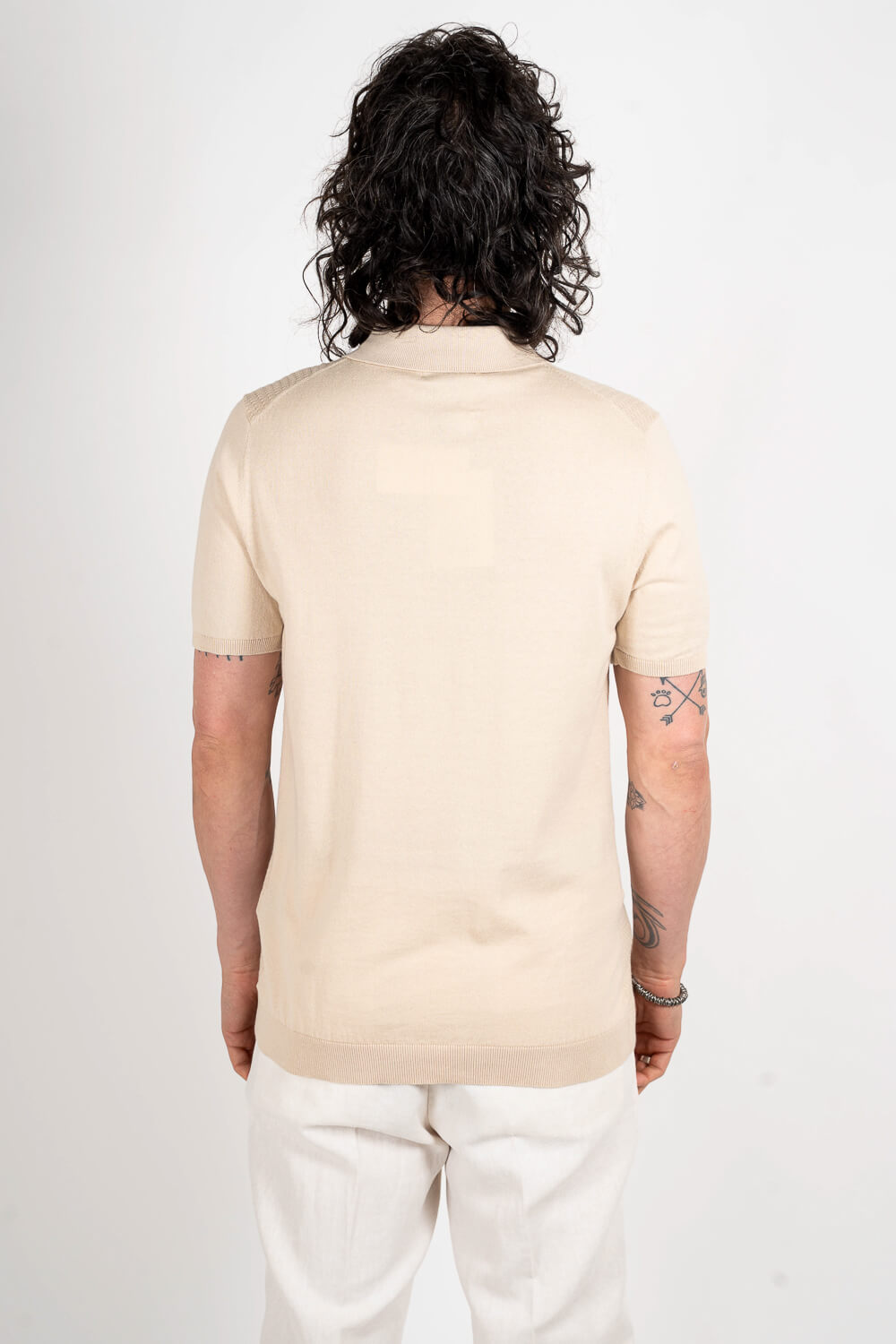 Retro Polo T-Shirt Beige