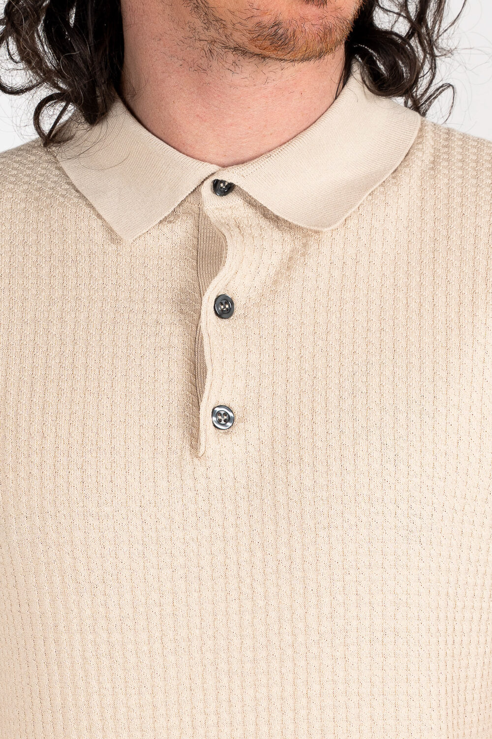 Retro Polo T-Shirt Beige