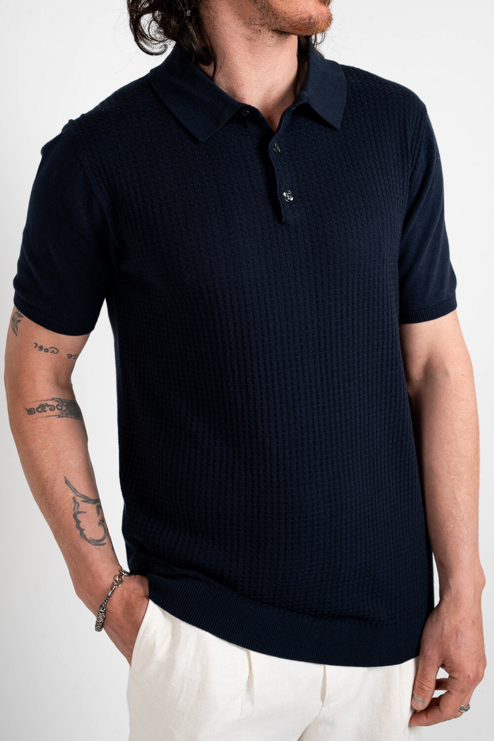 Retro Polo T-Shirt Navy