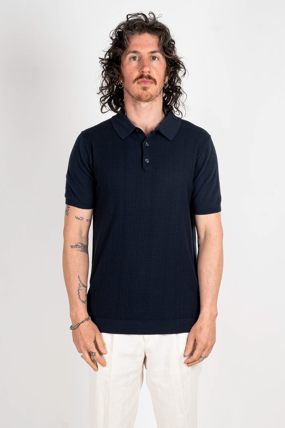 Retro Polo T-Shirt Navy