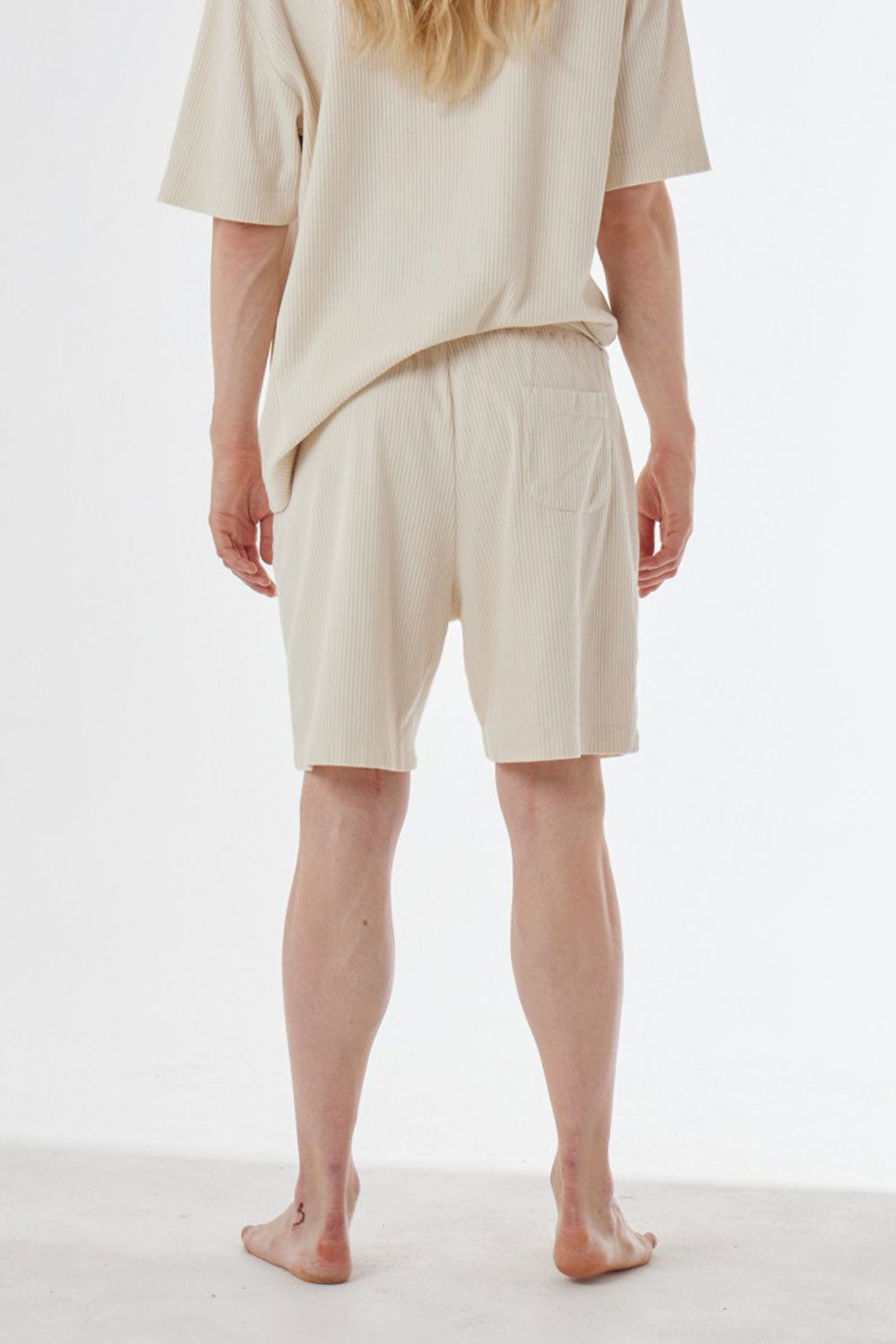 Ribbed Shorts Cream