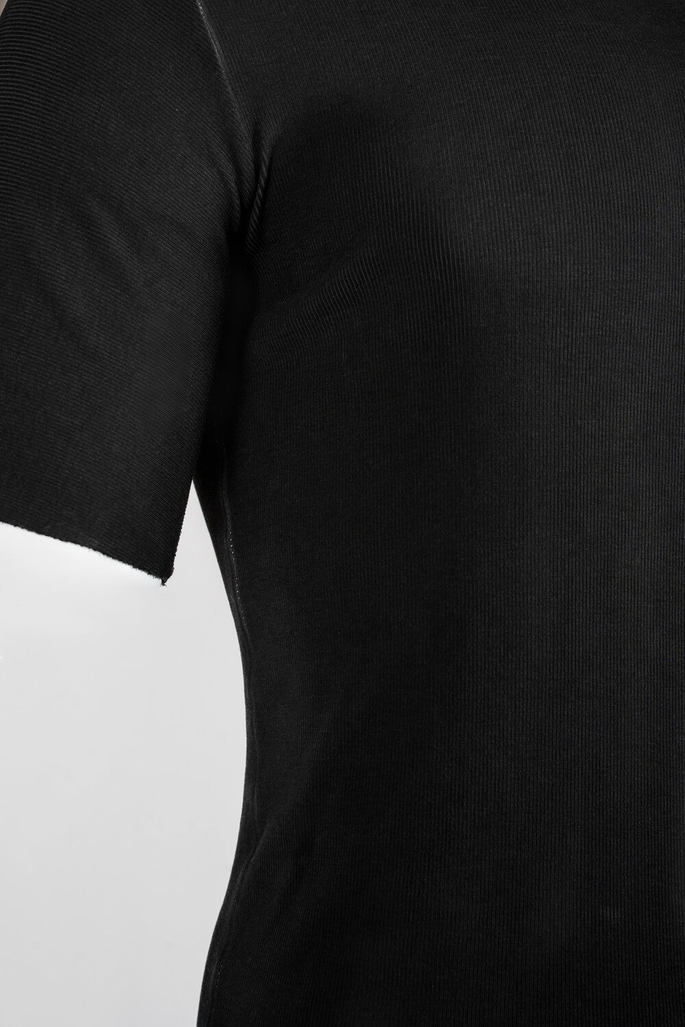 Ribbed Cotton T-Shirt Grey