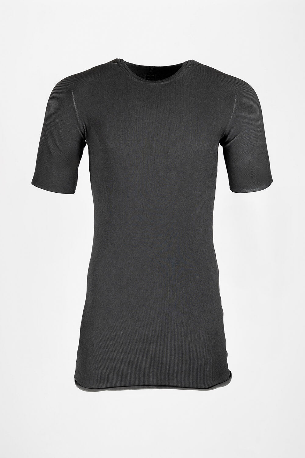 Ribbed Cotton T-Shirt Grey
