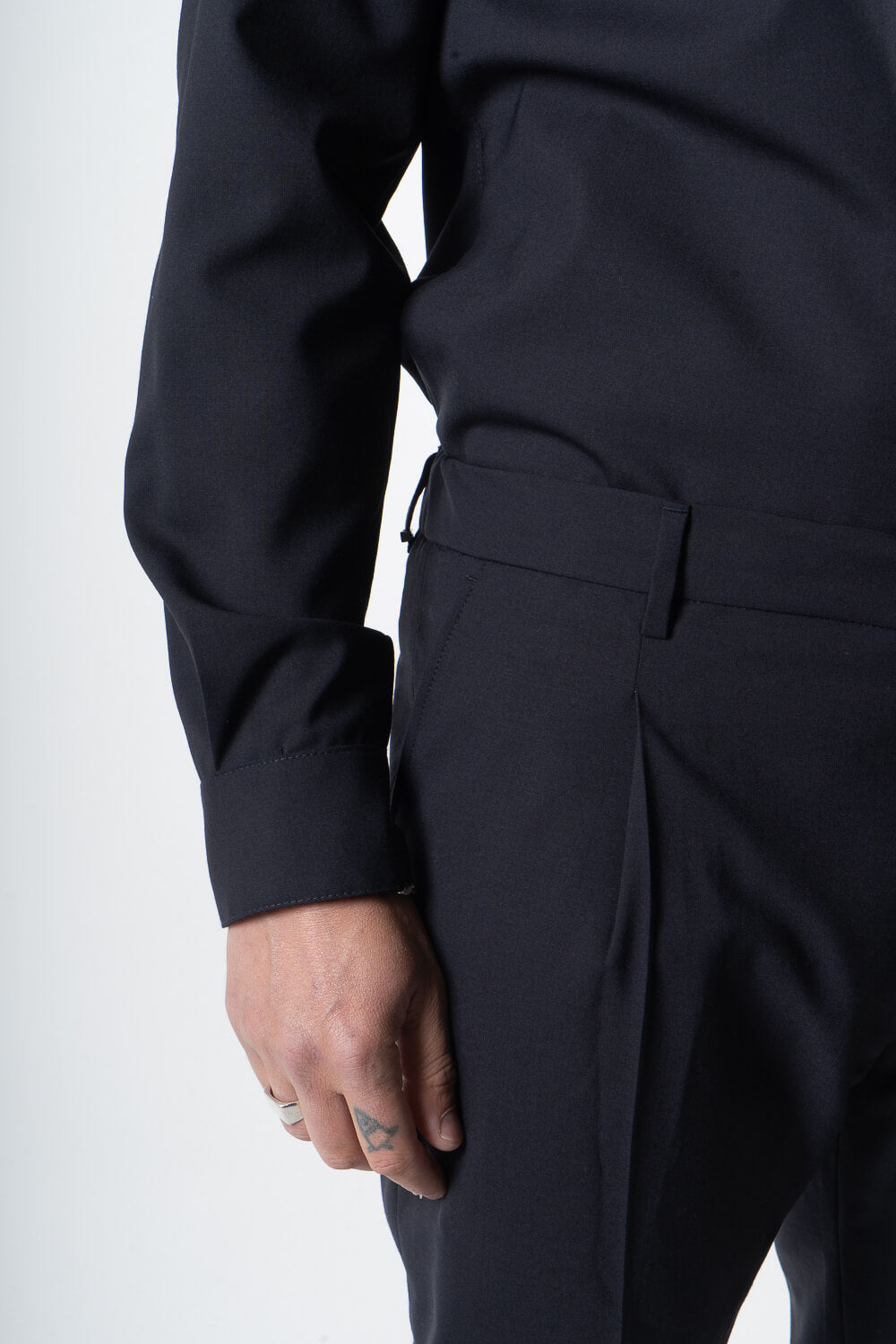 Riccardo Drawstring Regular Fit Trousers Navy