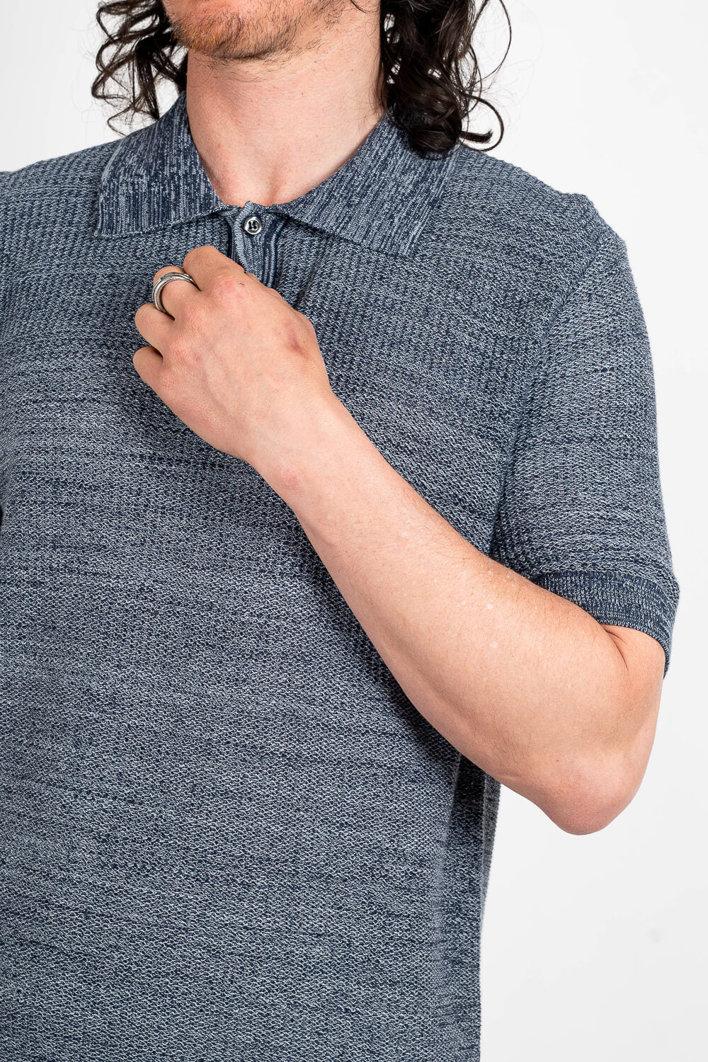 Rico Polo Lightweight Cotton T-Shirt Blue