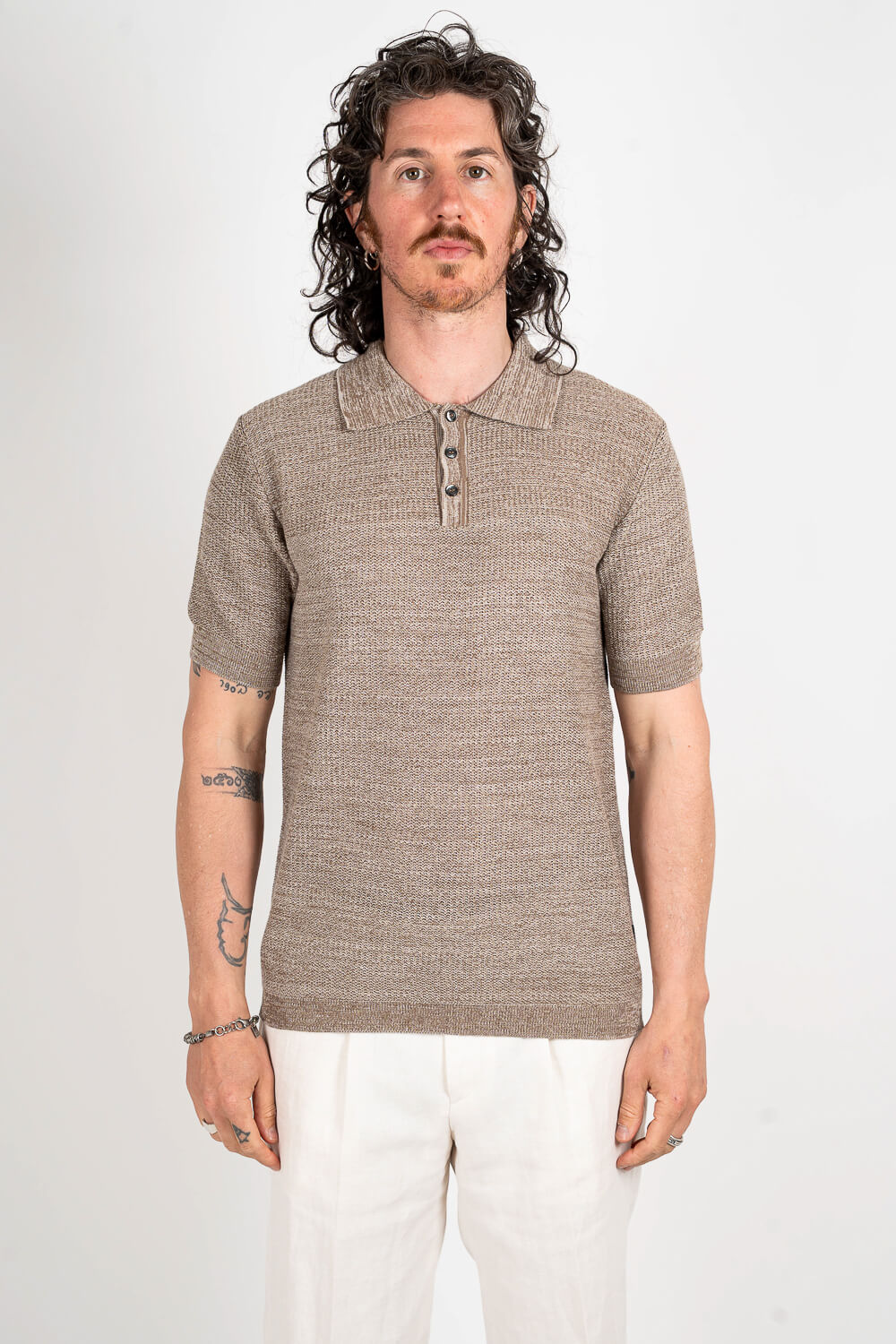Rico Polo Lightweight Cotton T-Shirt Sand