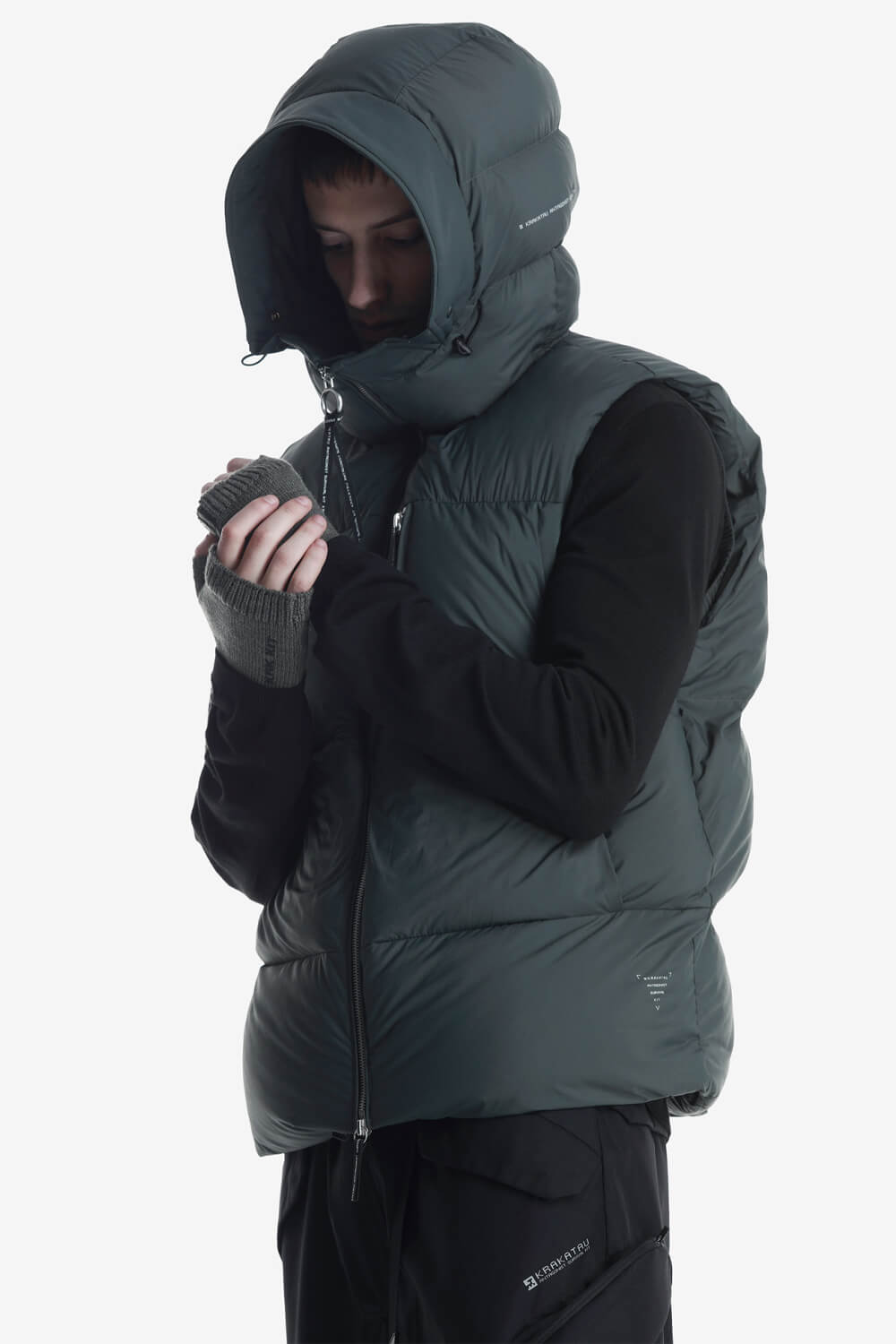 Rook Puffer Gilet Khaki Green