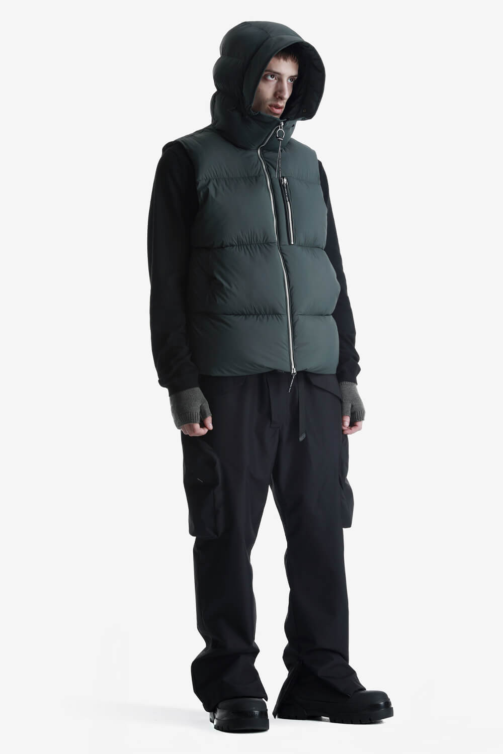 Rook Puffer Gilet Khaki Green