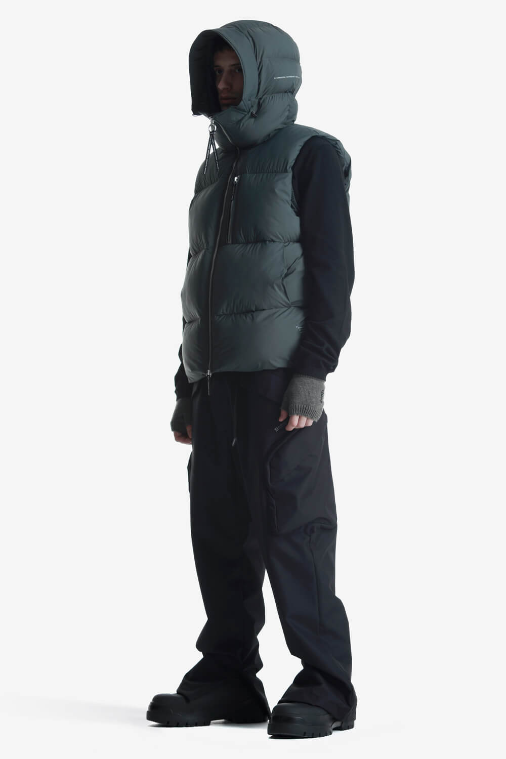 Rook Puffer Gilet Khaki Green