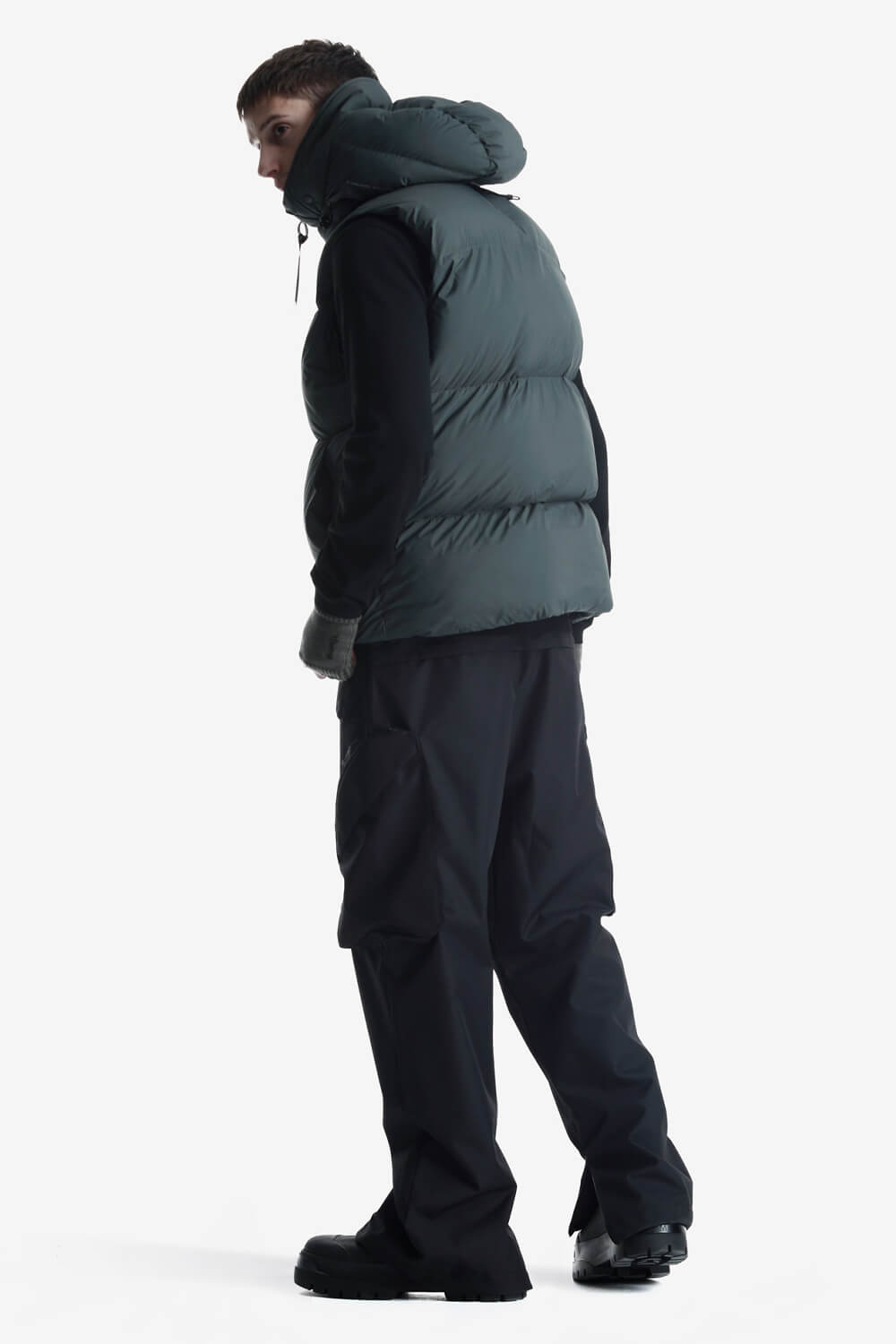 Rook Puffer Gilet Khaki Green