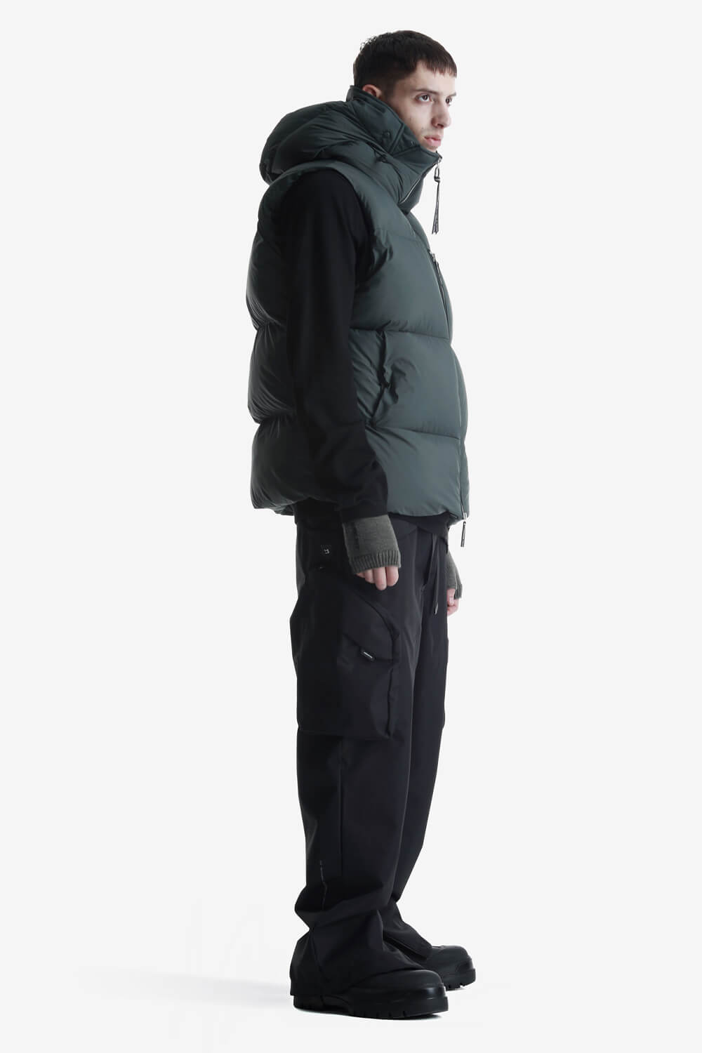 Rook Puffer Gilet Khaki Green