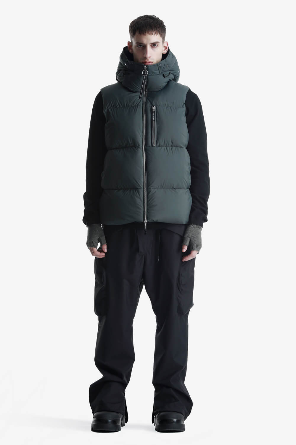 Rook Puffer Gilet Khaki Green