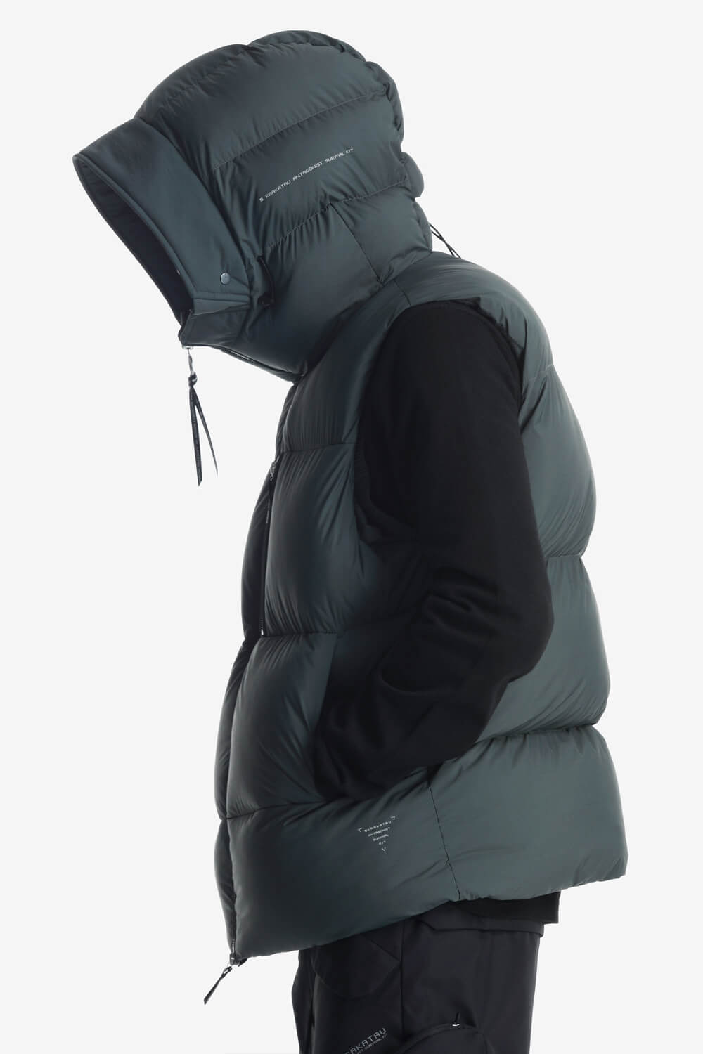 Rook Puffer Gilet Khaki Green