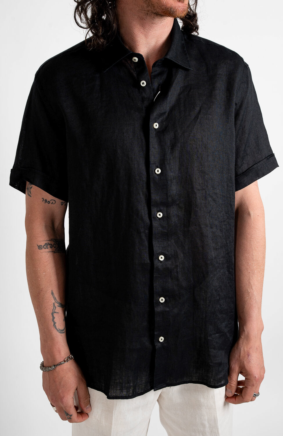 S/S State Soft ST Linen Shirt Black