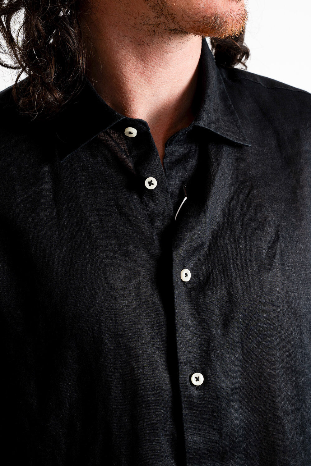 S/S State Soft ST Linen Shirt Black