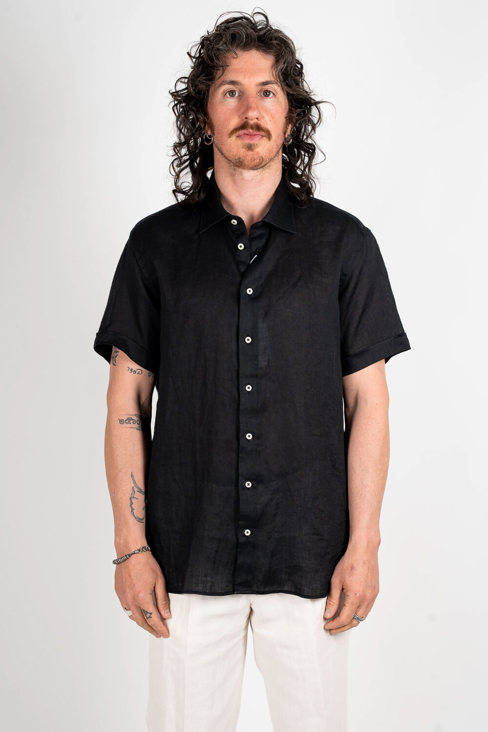 S/S State Soft ST Linen Shirt Black