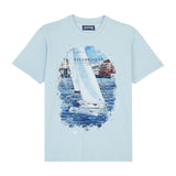 Sailing Boat Cotton T-Shirt Sky Blue