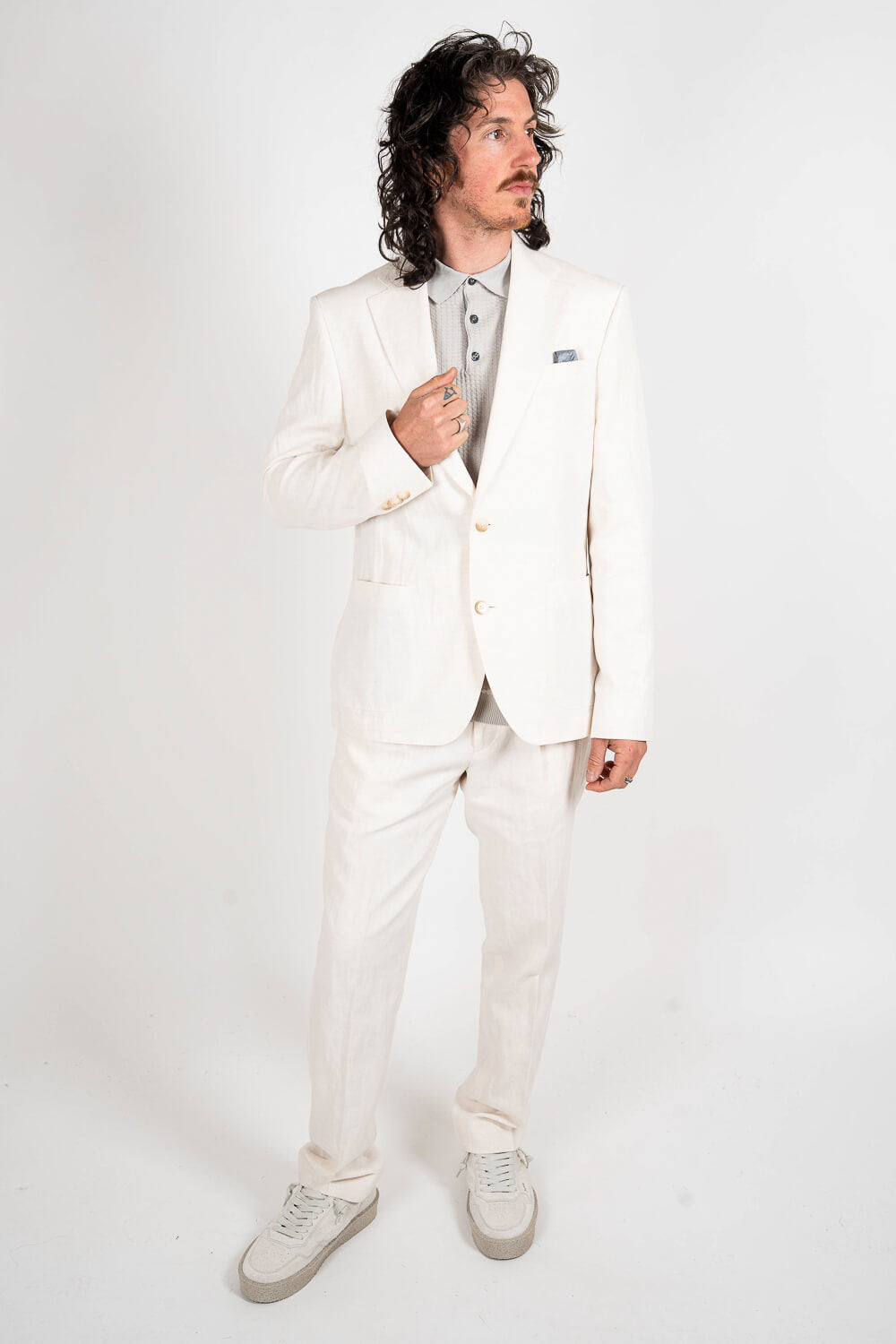 Sherman Napoli Linen Blazer Light Beige