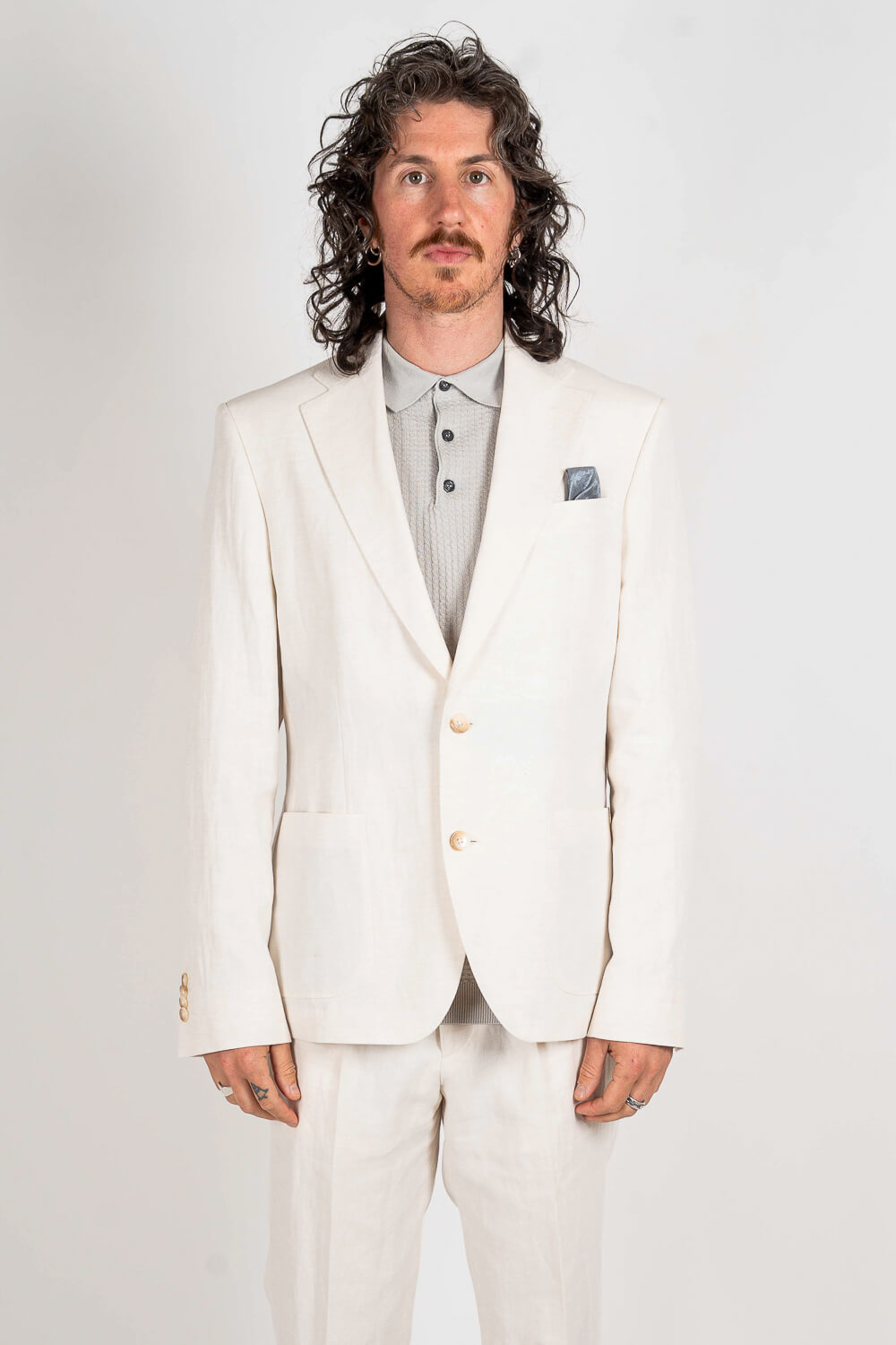 Sherman Napoli Linen Blazer Light Beige