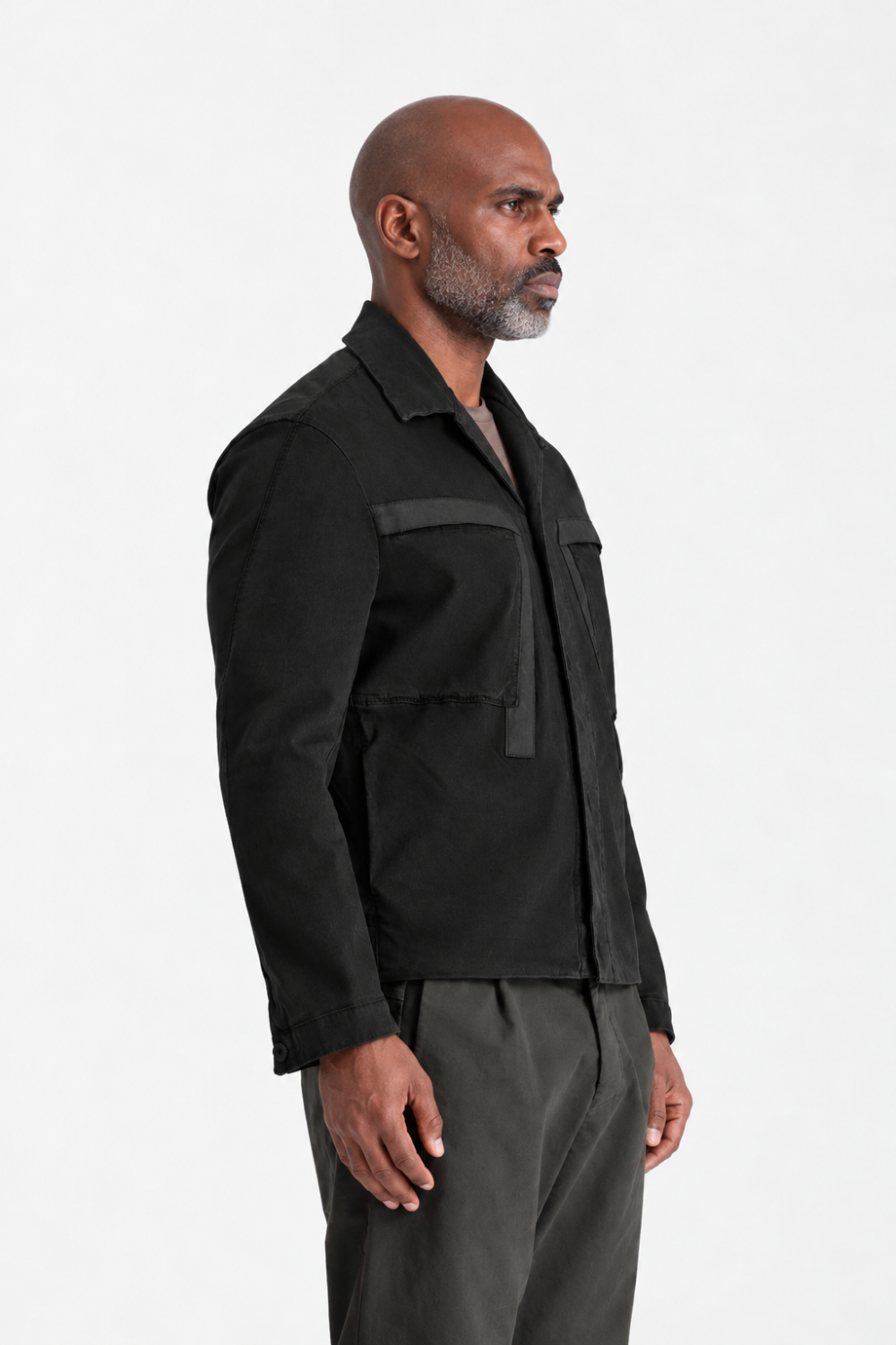 Regular-Fit Tencel & Stretch Modal Overshirt Black