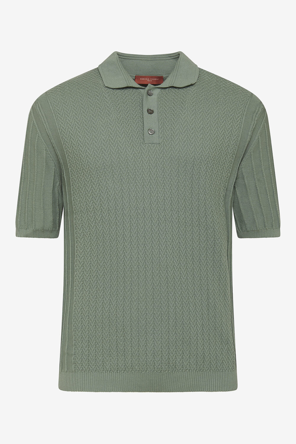 Side Patterned Detail Polo T-Shirt Green