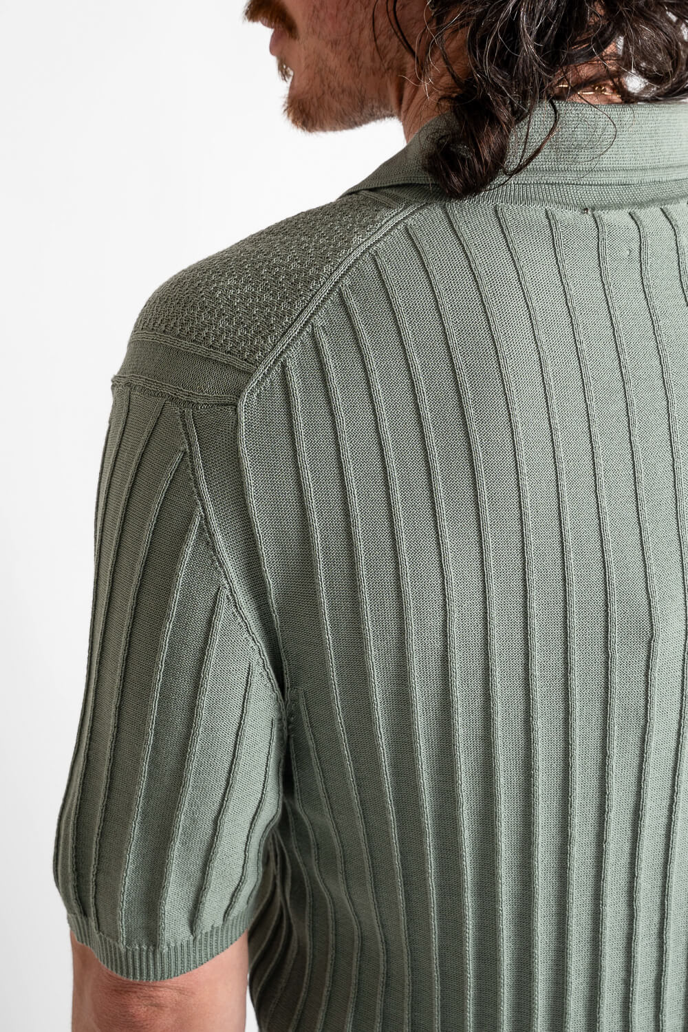 Side Patterned Detail Polo T-Shirt Green