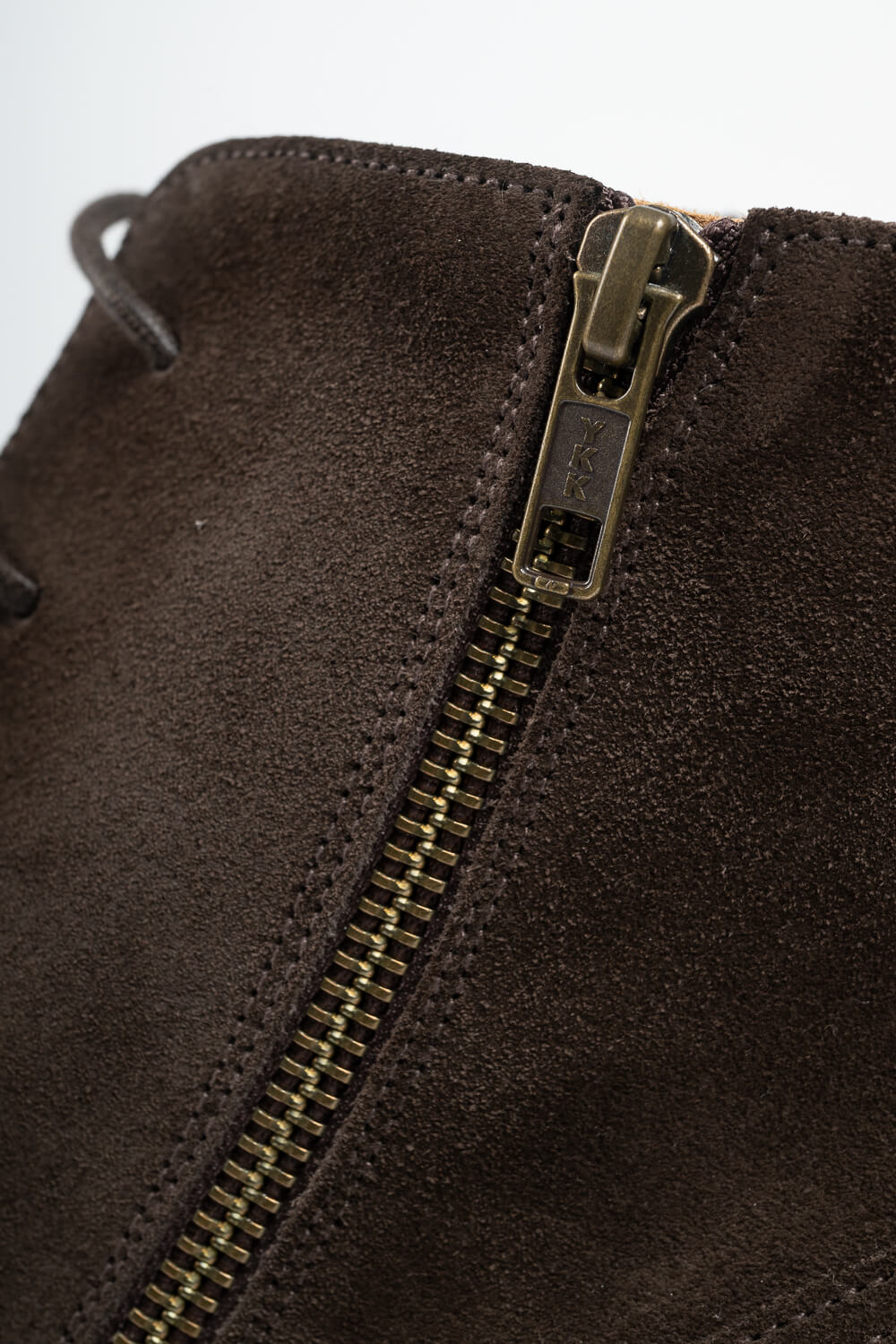 Side Zip Italian Suede Boot Brown