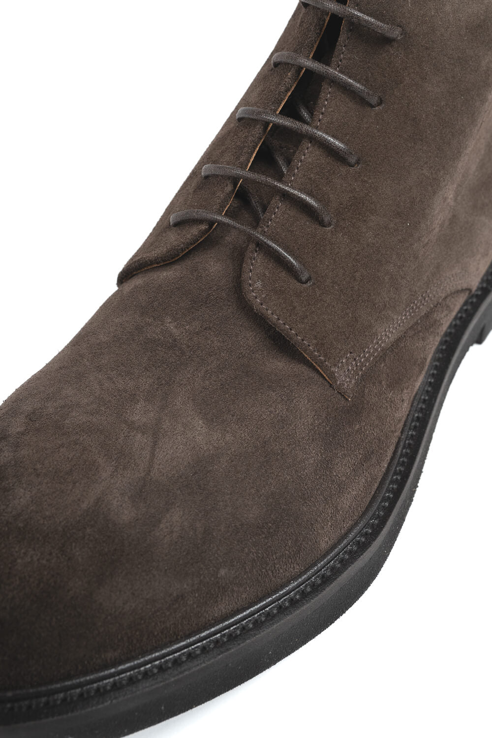 Side Zip Italian Suede Boot Brown