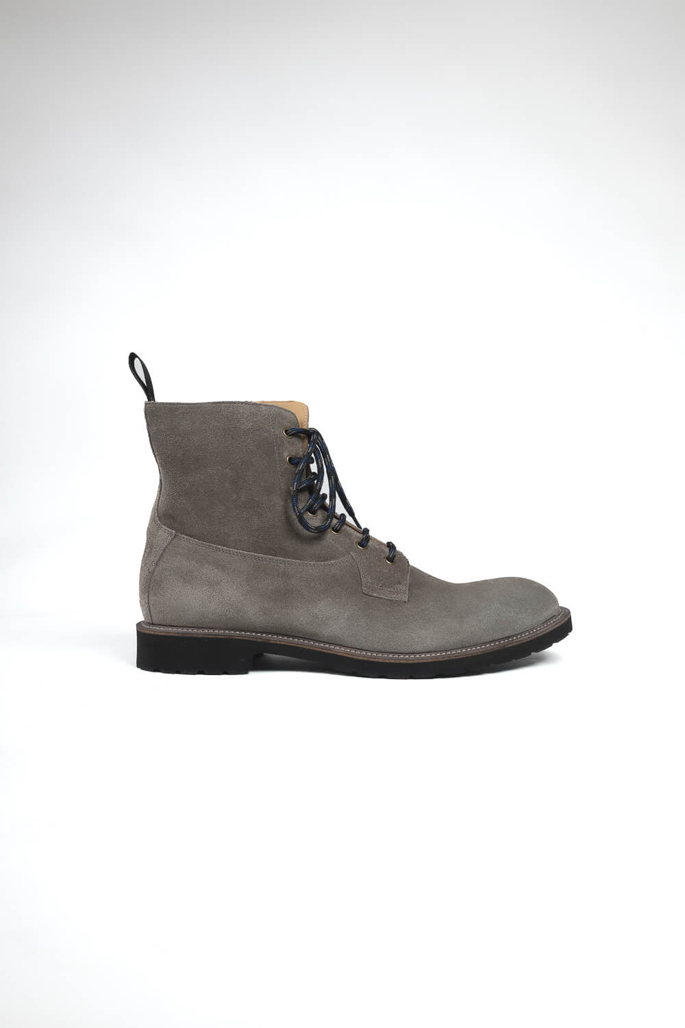 Side Zip Italian Suede Boot Grey