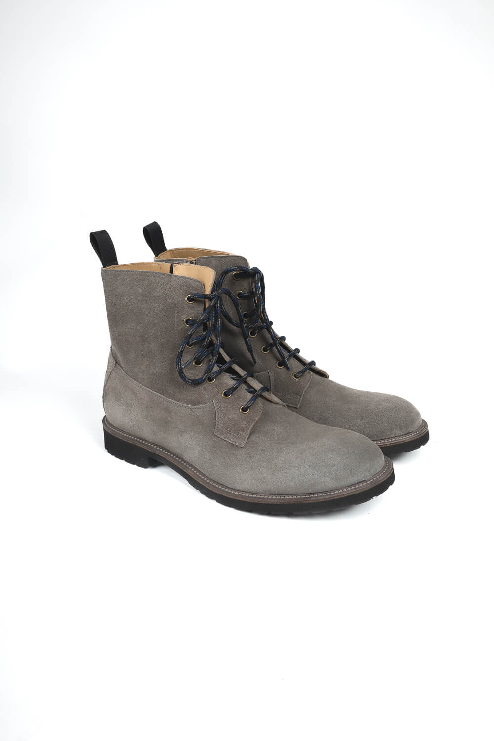 Side Zip Italian Suede Boot Grey
