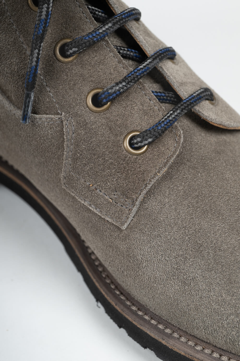 Side Zip Italian Suede Boot Grey
