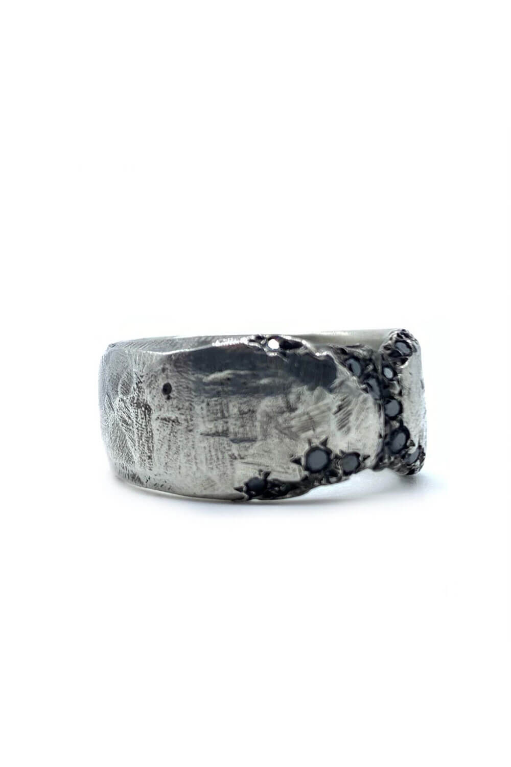 Sinful Ring Sterling Silver W/ Black Diamonds Detail