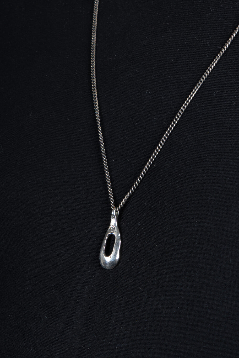 Source Necklace Silver W/ Black Diamonds Detail