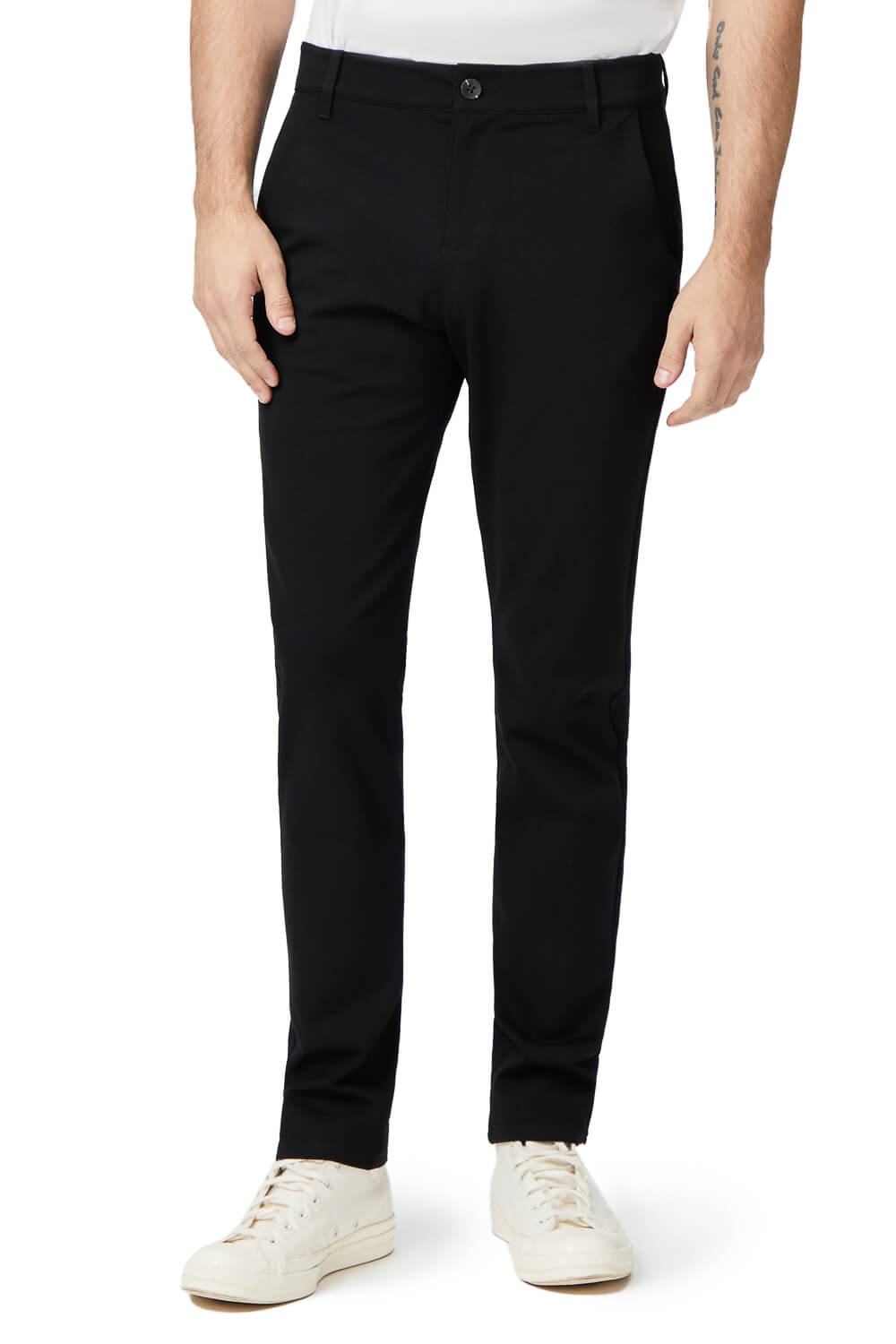 Stafford Tapered Leg Stretch Woven Trouser Black