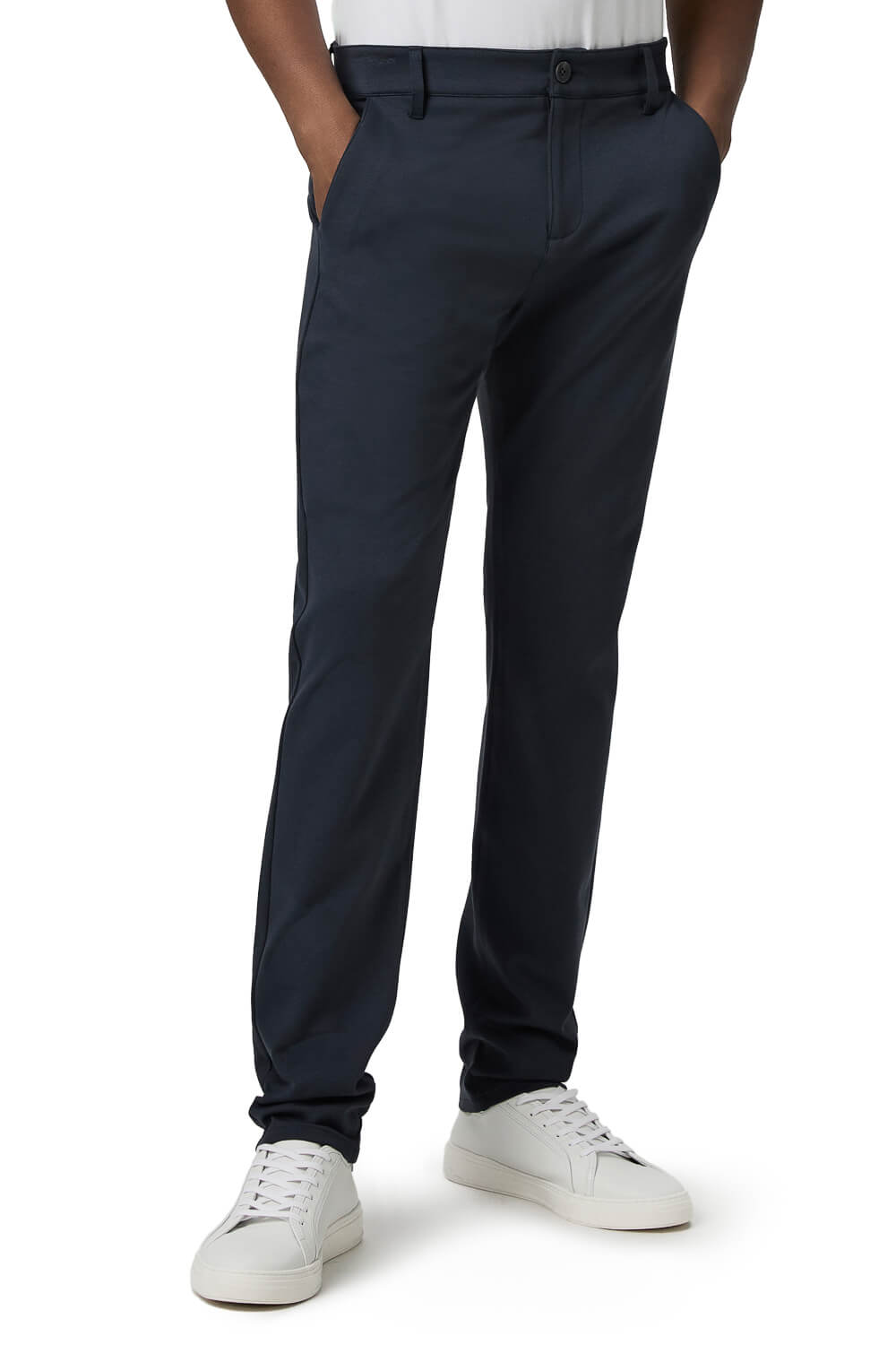 Stafford Tapered Leg Stretch Woven Trouser Navy