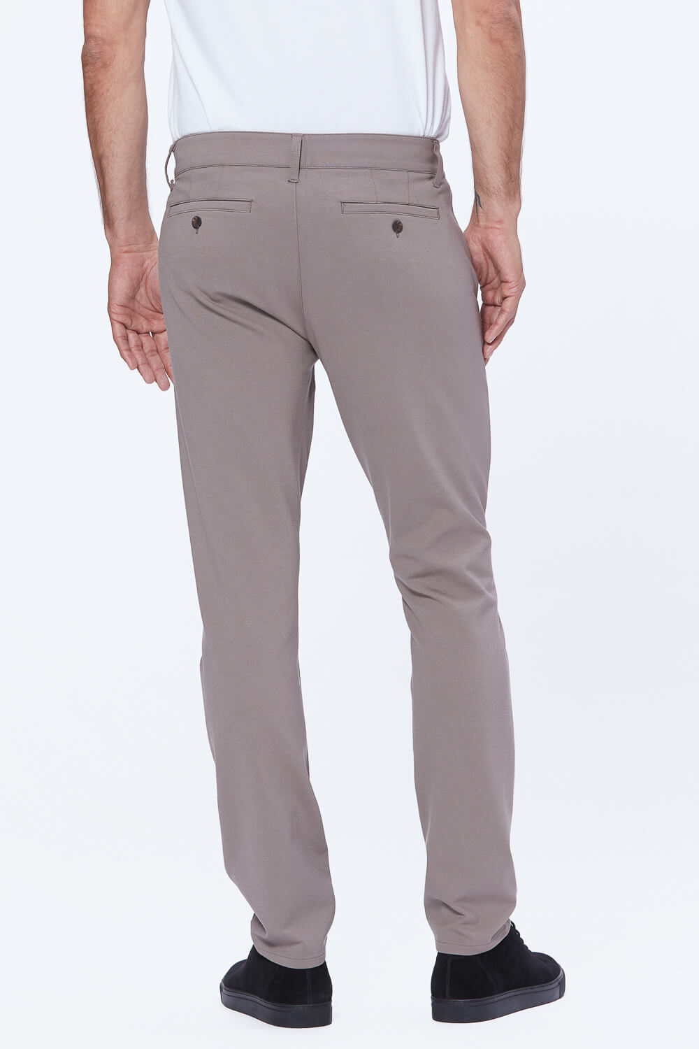 Stafford Tapered Leg Stretch Woven Trouser Taupe