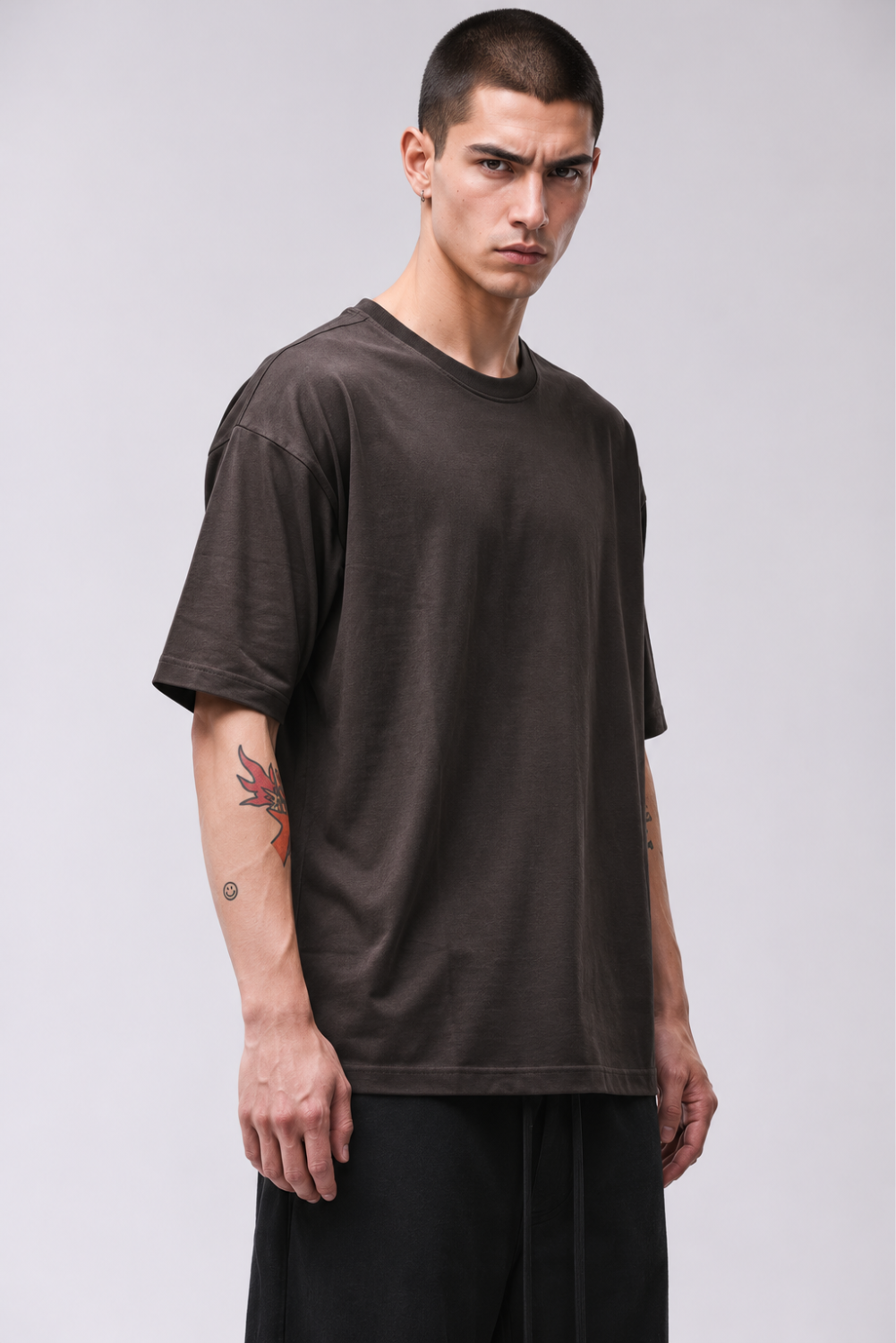 M TS 986 Cotton/Modal Blend Relaxed Fit T-Shirt Brown