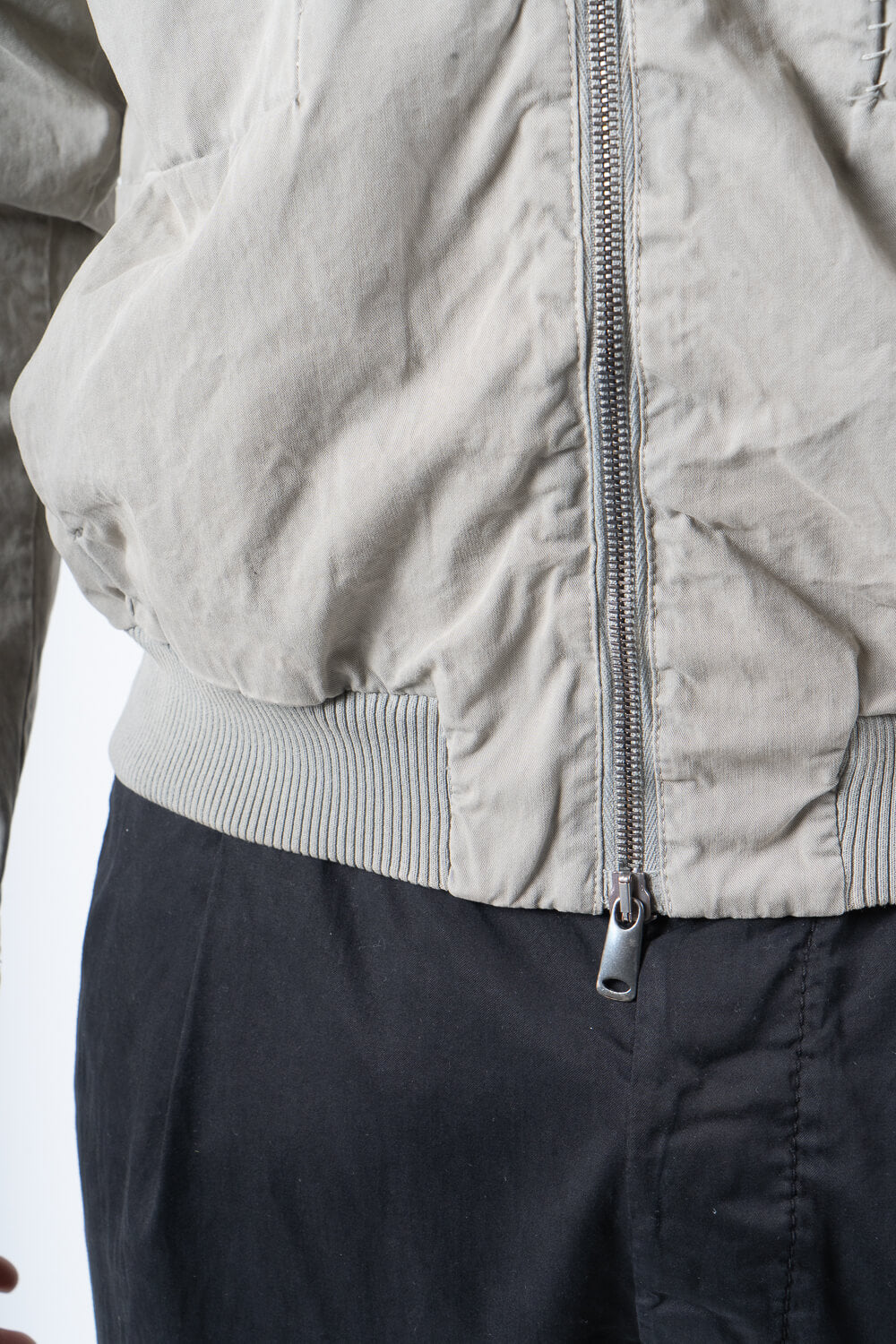 Stitch Detail Zip-Up Hooded Jacket Dark Sand